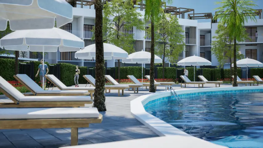 208 Second floor Building 6 side pool + 91 m2 special roof